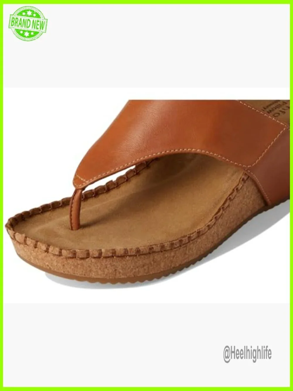 Leather Wedge Sandals with Cork Footbed, Adjustable Strap